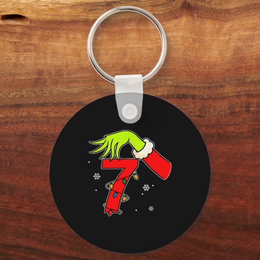 Fun Number 7 Christmas 67 Six Seven Meme Xmas Men Schlüsselanhänger (Vorderseite)