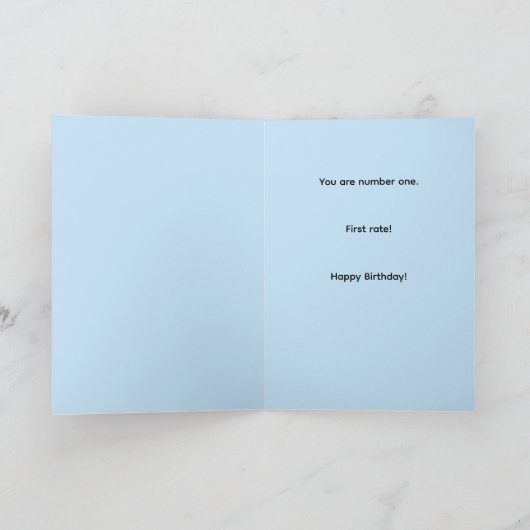 Fun numbers one first rate best birthday ONE Karte (Innenseite)