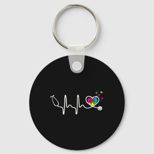 Fun Nurse Autism Puzzle Stethoscope - Herz 1 Schlüsselanhänger