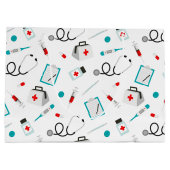 Fun Nurse Equipment Muster Party Tasche Große Geschenktüte (Rückseite)