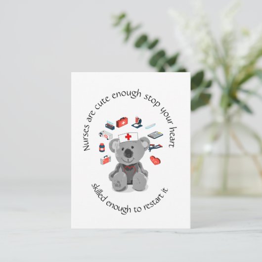 Fun Nurses Zitat Niedlich genug, um Ihr Herz zu st Postkarte (Stehend Vorderseite)
