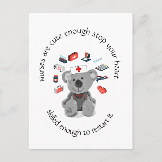 Fun Nurses Zitat Niedlich genug, um Ihr Herz zu st Postkarte (Vorderseite)
