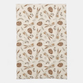 Fun Oaster Bunny and Egge Folk Muster Geschirrtuch (Vertikal)