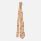 Fun Oaster Chick Muster Light Peach Neck Tie Krawatte (Rückseite)