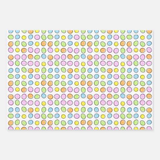 Fun Oaster Eggs Weiß, grün gestreiftes Muster Geschenkpapier Set (Vorderseite)