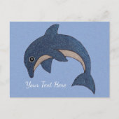 Fun Ocean Blue White Sparkle wie Jumping Dolphin Postkarte (Vorderseite)