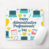 Fun Office Icons Administrative Day Pattern Mousepad (Mit Mouse)