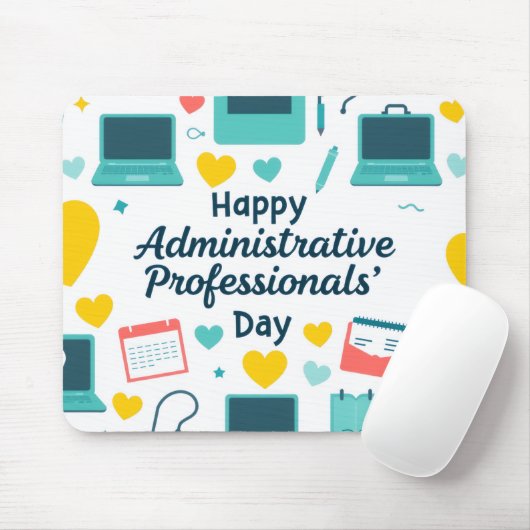 Fun Office Icons Administrative Day Pattern Mousepad (Mit Mouse)