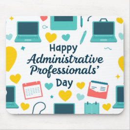 Fun Office Icons Administrative Day Pattern Mousepad