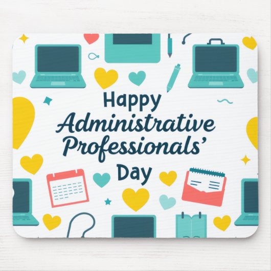 Fun Office Icons Administrative Day Pattern Mousepad (Vorne)