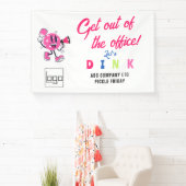 Fun Office Team Building Sports Cartoon Pickleball Banner (InSitu)