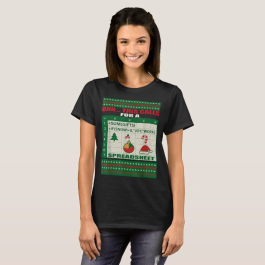 Fun Oh This Calls For A Spreadsheet Christmas Swea T-Shirt (Vorne ganz)