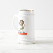 Fun Oktoberfest Girl mit Bier Bierglas (Vorderseite Links)