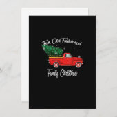 Fun Old Fashioned Family Christmas Tree Oldtimer R Einladung (Vorne/Hinten)