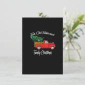 Fun Old Fashioned Family Christmas Tree Oldtimer R Einladung (Stehend Vorderseite)