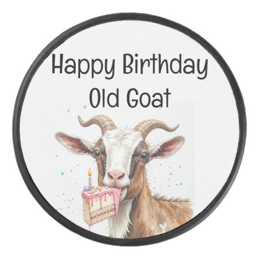 Fun Old Goat Over Hill Birthday Eishockey Puck (Vorderseite)