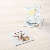 Fun Old Goat Over Hill Birthday Rechteckiger Pappuntersetzer (Vor Ort)