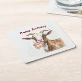 Fun Old Goat Over Hill Birthday Rechteckiger Pappuntersetzer (angewinkelt)