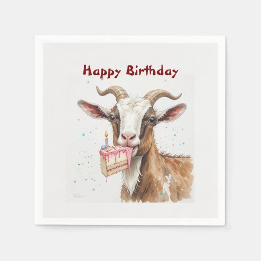 Fun Old Goat Over Hill Birthday Serviette (Vorderseite)