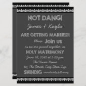 Fun Old School Rustic Chalkboard Country Wedding Einladung (Vorne/Hinten)