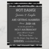 Fun Old School Rustic Chalkboard Country Wedding Einladung (Vorne/Hinten)