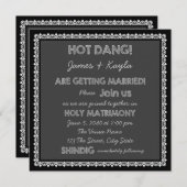 Fun Old School Rustic Chalkboard Country Wedding Einladung (Vorne/Hinten)