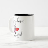 Fun Oma Golfer Golf Bag Zweifarbige Tasse (Vorderseite Links)