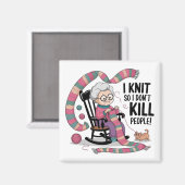 Fun Oma Knitting Design Magnet (Vorderseite/Rückseite)