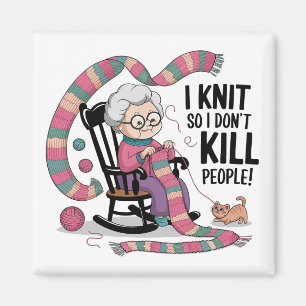 Fun Oma Knitting Design Magnet