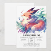 Fun Online Fox Geburtstag Einladung (Vorne/Hinten)