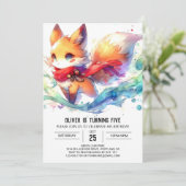 Fun Online Fox Geburtstag Einladung (Stehend Vorderseite)