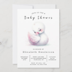 Fun Online Swan Baby Shower Einladung