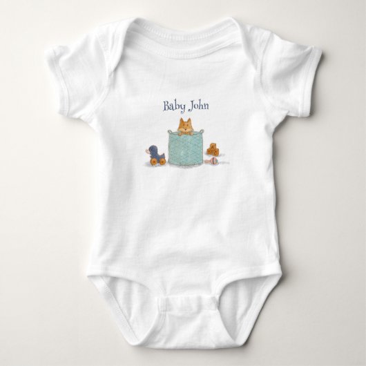 Fun Orange Baby Fox Illustration Strampler (Vorderseite)