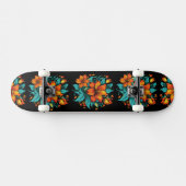 Fun Orange Blume Skateboard (Horizontal)