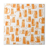 Fun Orange Cat Fliese (Vorderseite)
