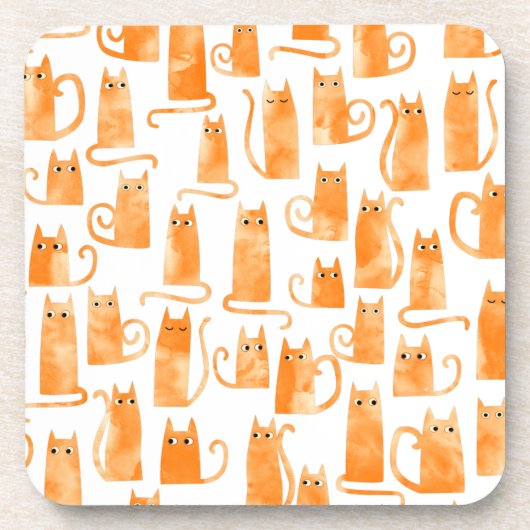 Fun Orange Cat Getränkeuntersetzer (Vorderseite)