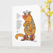 Fun Orange Cat Glamour Puss Karte (Gelbe Blume)