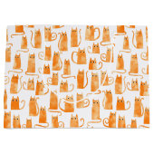 Fun Orange Cat Große Geschenktüte (Vorderseite)