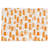 Fun Orange Cat Große Geschenktüte (Rückseite)