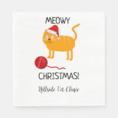 Fun Orange Cat Meowy Christmas Party Napkin Serviette (Vorderseite)