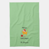 Fun Orange Cat Meowy Weihnachtsküche Handtuch (Vertikal)