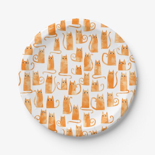 Fun Orange Cat Pappteller (Vorderseite)