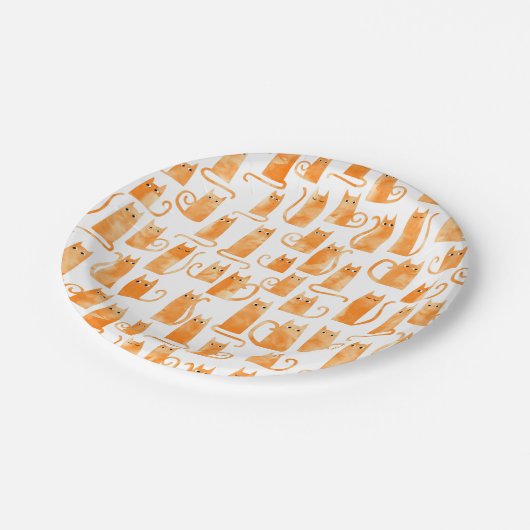 Fun Orange Cat Pappteller (Schrägansicht)