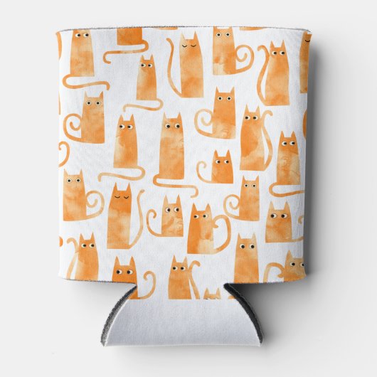 Fun Orange Cat Pattern Dosenkühler (Vorderseite)