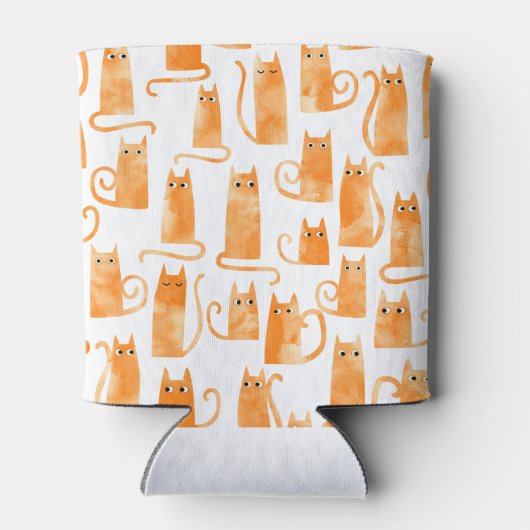 Fun Orange Cat Pattern Dosenkühler (Rückseite)