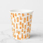 Fun Orange Cat Pattern Pappbecher (Vorderseite)