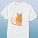 Fun Orange Cat T-Shirt<br><div class="desc">Niedliche und leicht alarmierte kleine Aquarellorange-Ingwer-Katze,  perfekt für Tierfreunde. Originelle Kunst von Nic Squirrell.</div>