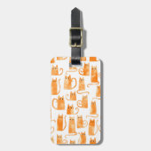Fun Orange Cat Watercolor Gepäckanhänger (Vorderseite vertikal)