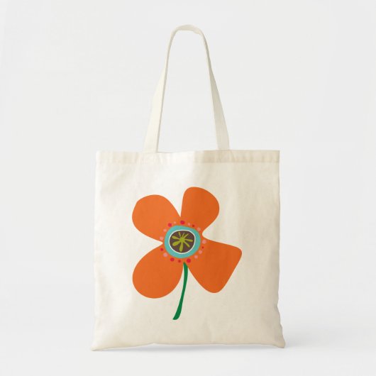 Fun Orange Daisy Pop Sommer Blume Whimsical Niedli Tragetasche (Vorne)