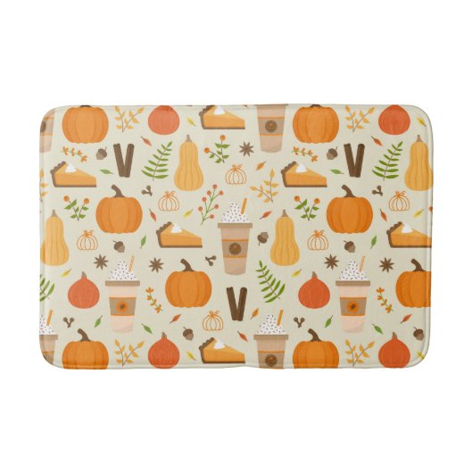 Fun Orange Fall Pattern Badematte (Vorderseite)